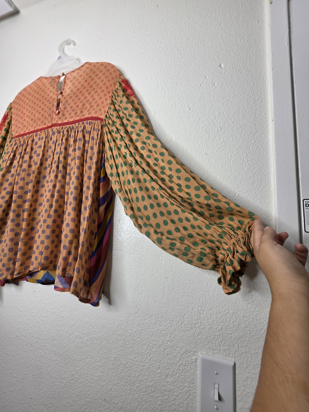 bl.nk by Anthropologie size L Multicolor Woven Floral boho Balloon Sleeve Blouse - Picture 12 of 14